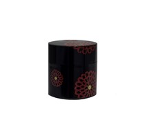 Tea Caddy black with red flower FES