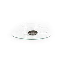 Cup Linea with saucer Glass