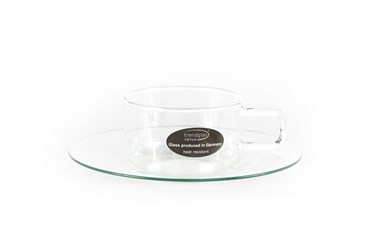Cup Linea with saucer Glass