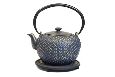 Teapot Cast iron 0,9L Yoyo blue/gold
