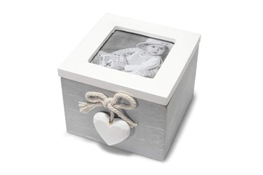 wooden and glas tea box, with Heart FES