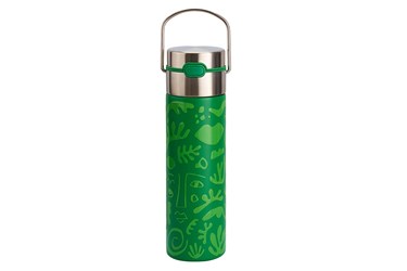 Bottiglia termica in acciaio "Opera" verde, con doppio filtro, 500ml