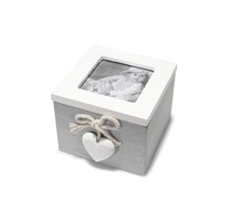 wooden and glas tea box, with Heart
