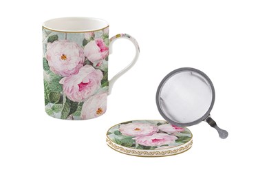 Infusion Mug 350ml with filter ROSES IN BLOOM