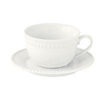Tazza 250ml c/piatt.in porcellana TIFFANIE WHITE FES