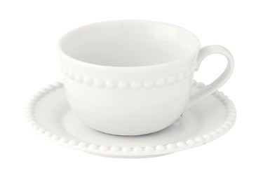 Tazzina caffè 110ml c/piatt.in porcellana TIFFANIE WHITE