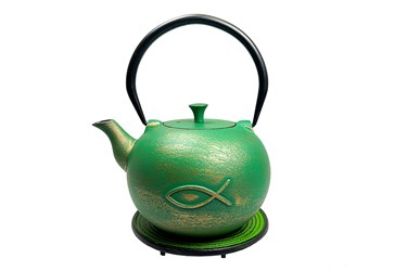 Teapot Cast iron Kyokai green/gold