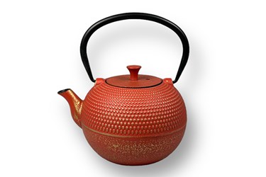 Teapot Cast iron 0,8L Grain red/gold