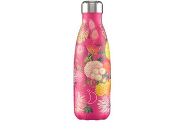 Chilly's Bottle 500ml Floral Pink Pom Poms