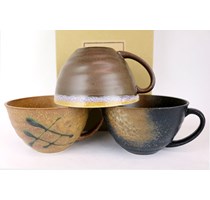Set 3 Mug marroni 12x7 cm