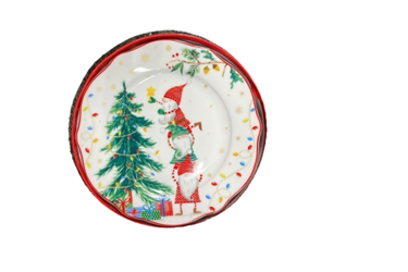 Set 4 piatti dessert in porcellana READY FOR CHRISTMAS