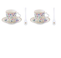 Set 2 tazzine caffè 100ml, piattino e cucchiaino MON AMOUR