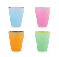 Set 4 bicchieri vetro colorati 200ml