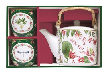 Set Thè - Teekanne 600ml mit 2 bächer BOTANIC CHIC