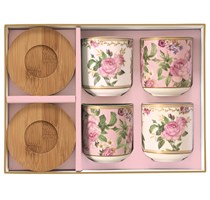 Set 4 Tazzine caffè 110ml in porcellana CHANT DE ROSES