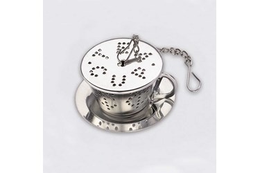 Tea infuserstainless steel cup of tea with soucer  Ø 4 cm