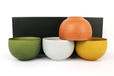 Set 4 round-cup 8x5,5 cm