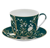 Tazza Breakfast in porcellana 400ml con piattino ROYAL PEONIES