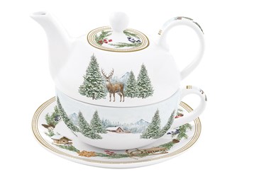 Tea for one 350ml in Porcellan WHITE FOREST