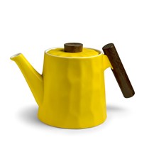 Teiera Amalfi gialla bugnato con manico in legno 1,2L