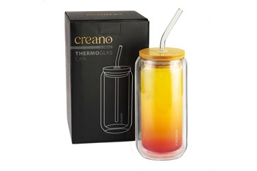 Double-walled thermal glass with straw 360ml
